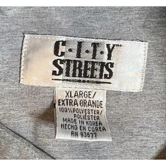 C-I-T-Y Streets Mens Gray Band Collar Long Sleeve Button Up Shirt - Picture 4 of 7